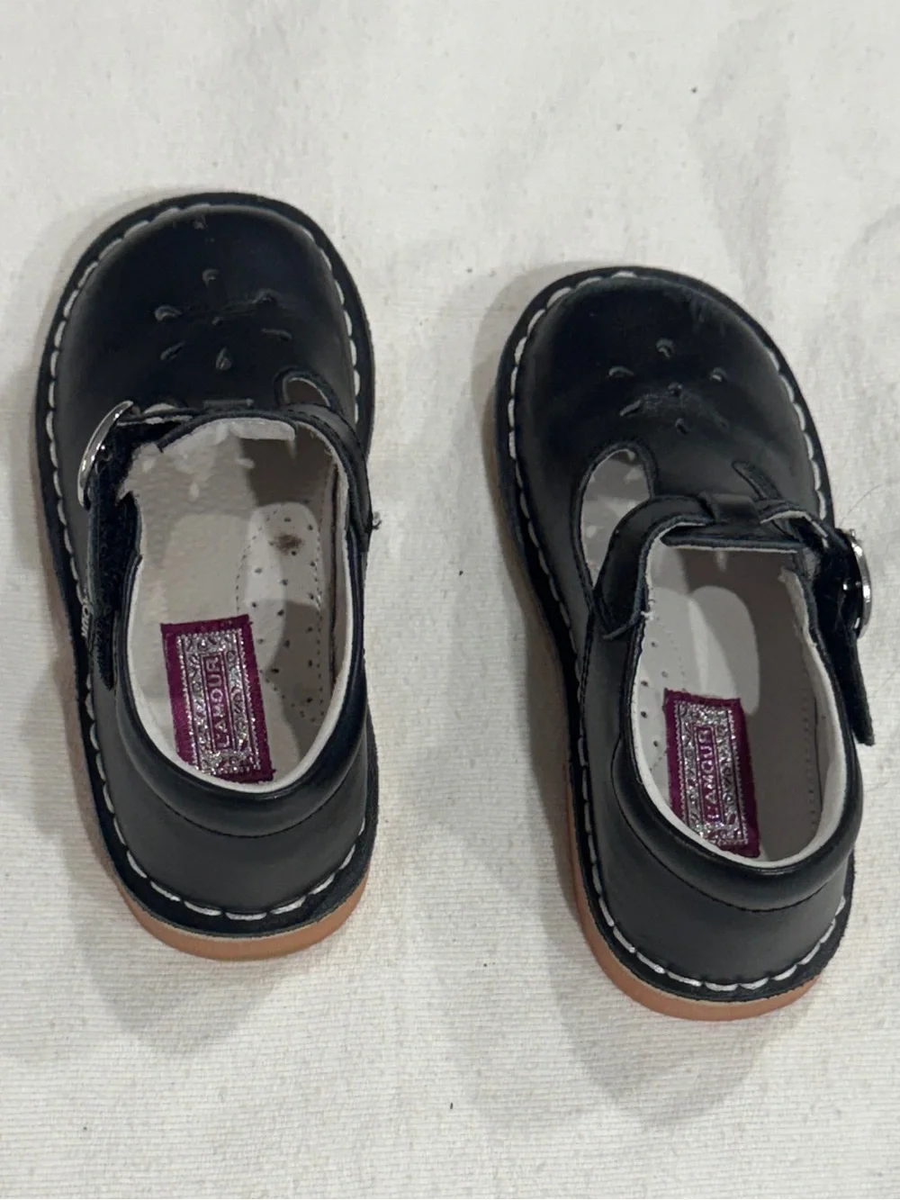 L’Amour Kids Black T-Strap Mary Jane Shoes